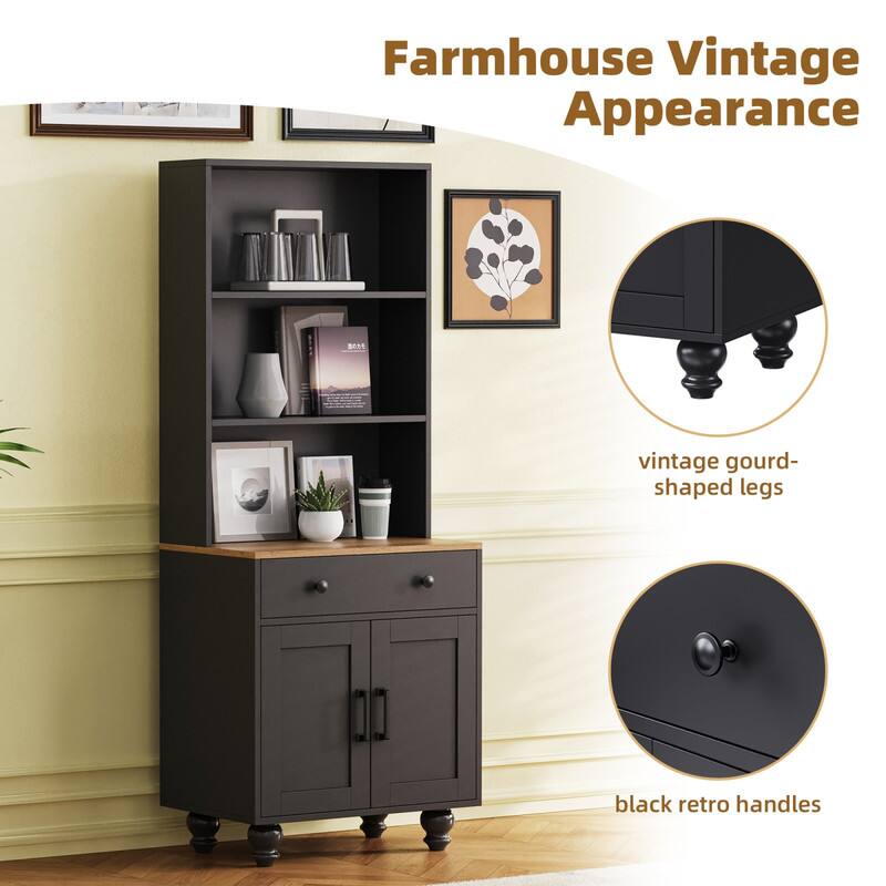 Farmhouse Vintage Appearance

- vintage gourd-shaped legs
- black retro handles