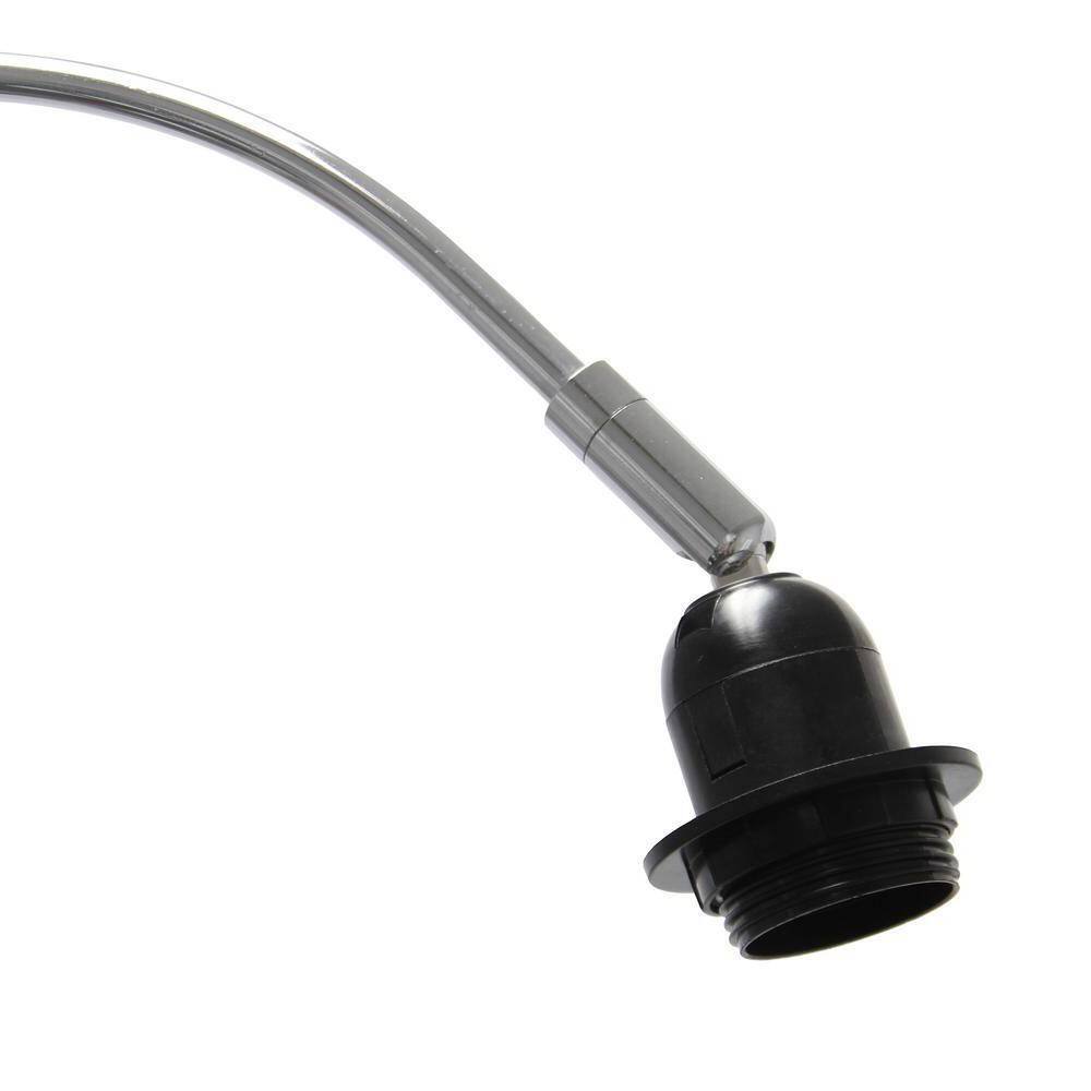 Back. Hivvago - Modern Mid-Century Floor Lamp in Brushed Nickel Finish with White Drum Shade - White, Brushed Nickel Finish.