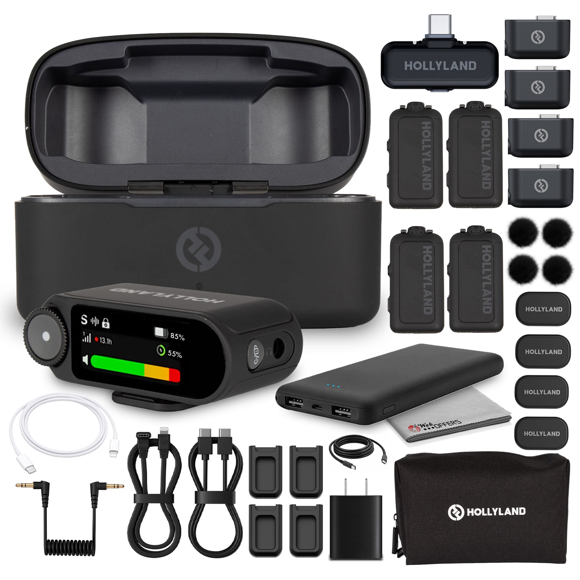 HOLLYLAND - LARK MAX 2 Combo 4-Person Wireless Microphone (Space Gray) - Space Gray