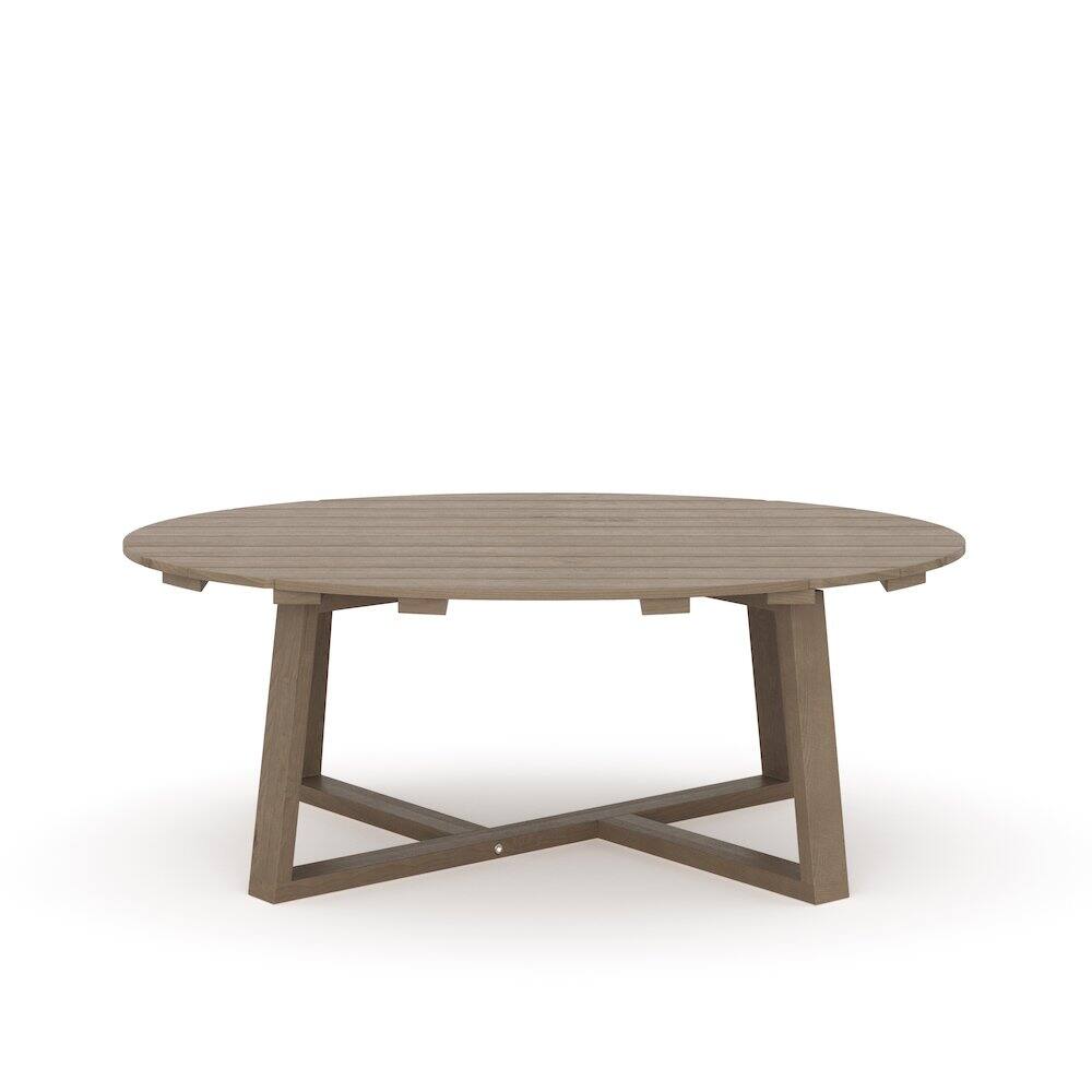Front. New Classic Furniture - Carezza Wood Patio Coffee Table, Natural - Brown.