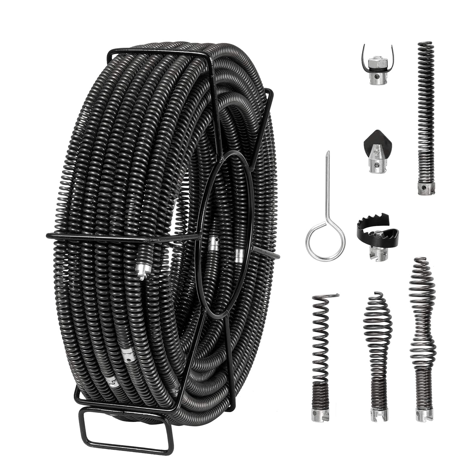 "VEVOR - Drain Cleaning Cable 100 FT x 5/8 Inch, Professional Sectional Drain Cleaner Cable with 7 Cutters for 0.8"" to 3.9"" Pipes" price history on PriceWatchPro
