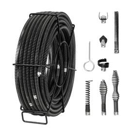 VEVOR - Drain Cleaning Cable 100 FT x 5/8 Inch, Professional Sectional Drain Cleaner Cable with 7 Cutters for 0.8" to 3.9" Pipes