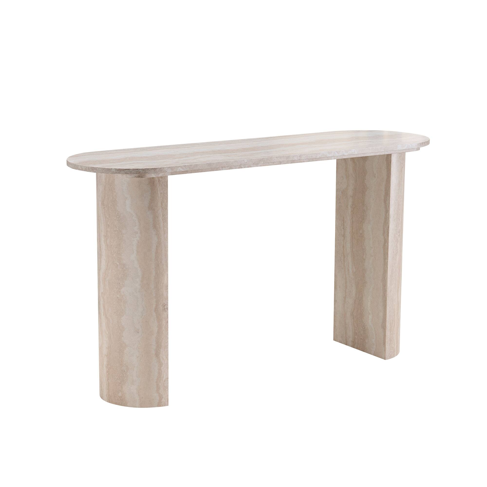 Left. Whisen - 55.12" Faux Marble Console Table, Narrow MDF Entryway Sofa Table, Modern Hallway Accent Table for Living Room - Marble.