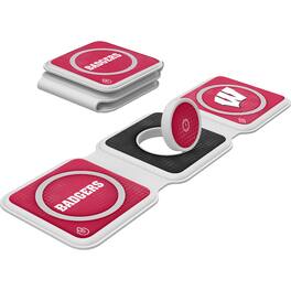 Keyscaper - Wisconsin Badgers 3-in-1 Foldable Charger - White