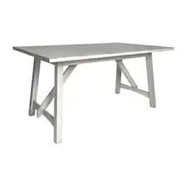 Flash Furniture - Everly 60" Solid Wood Trestle Base Dining Table, Farmhouse Style Commercial Grade Table with Seating for 6, Antique Whit - White