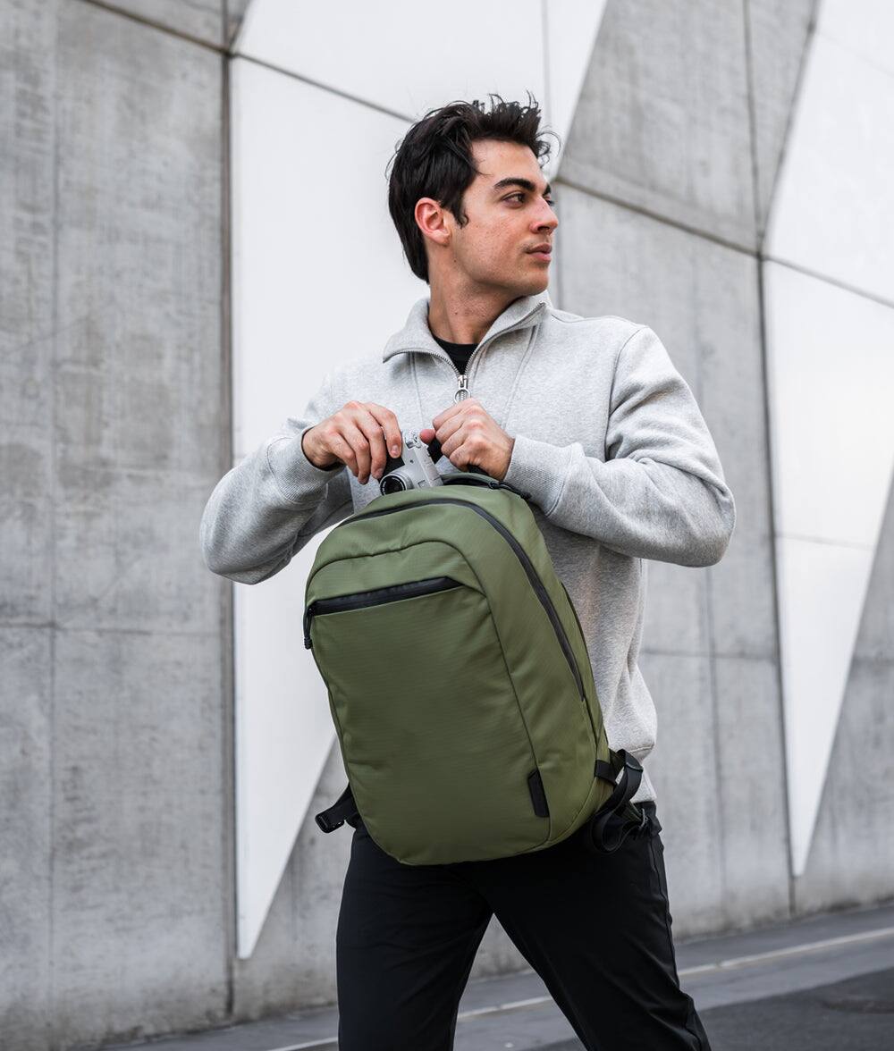 Alt View 10. ALPAKA - ALPAKA Aero Pack 16L Laptop Backpack with 16" Sleeve Lightweight Water-Resistant Travel Commuter Backpack - Green Axoflux 210D.