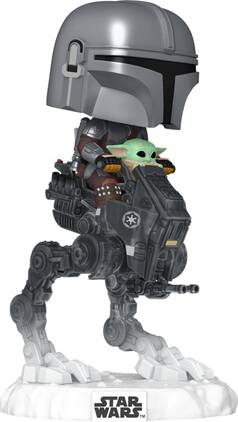 Funko - POP! Rides Deluxe: Star Wars: The Mandalorian & Grogu - The Mandalorian with Grogu in Imperial - COLLECTIBLES - Multicolor