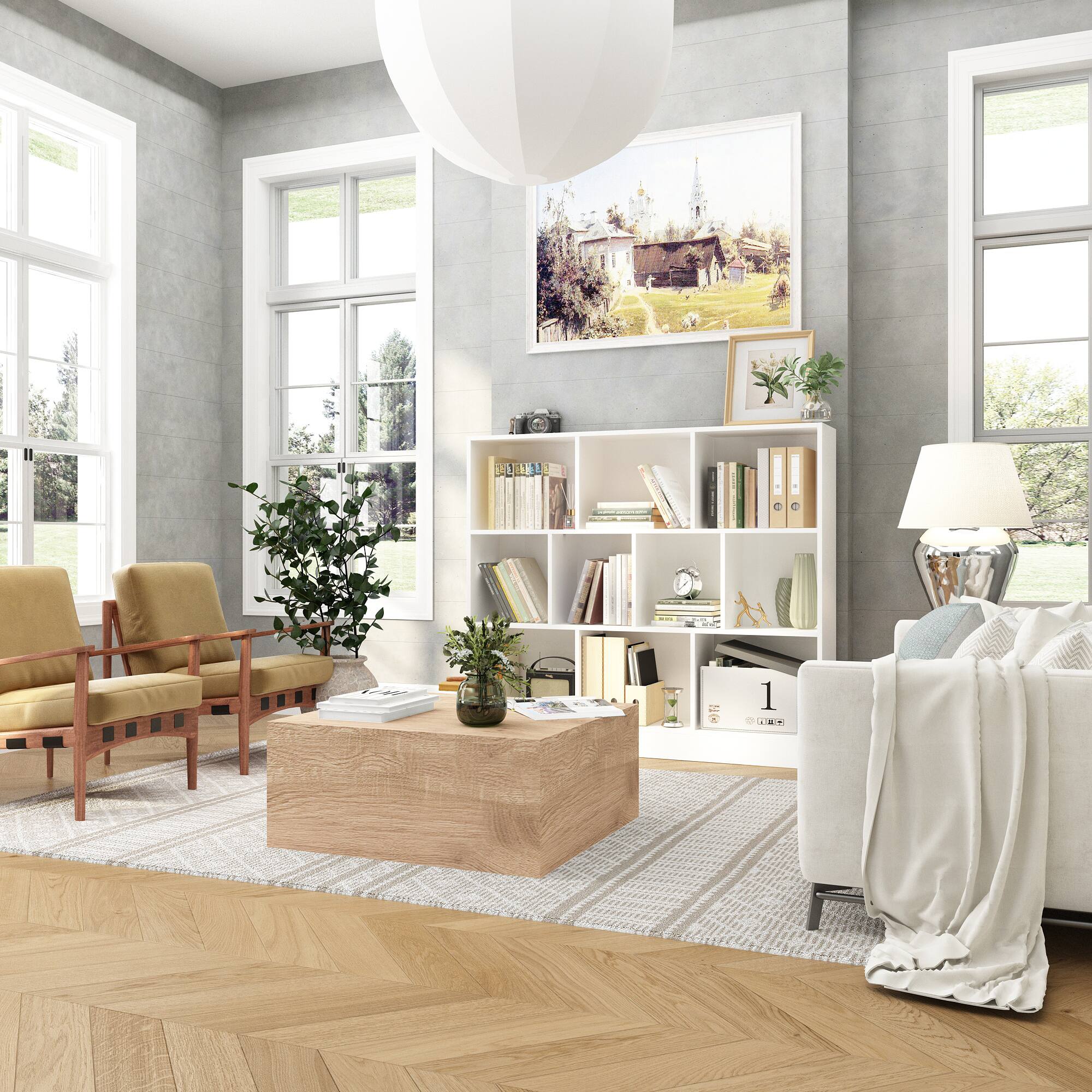 Alt View 4. Famapy - Cube Storage Shelf with Multiple Compartments for Books Decorative Display and Home Organization - White.