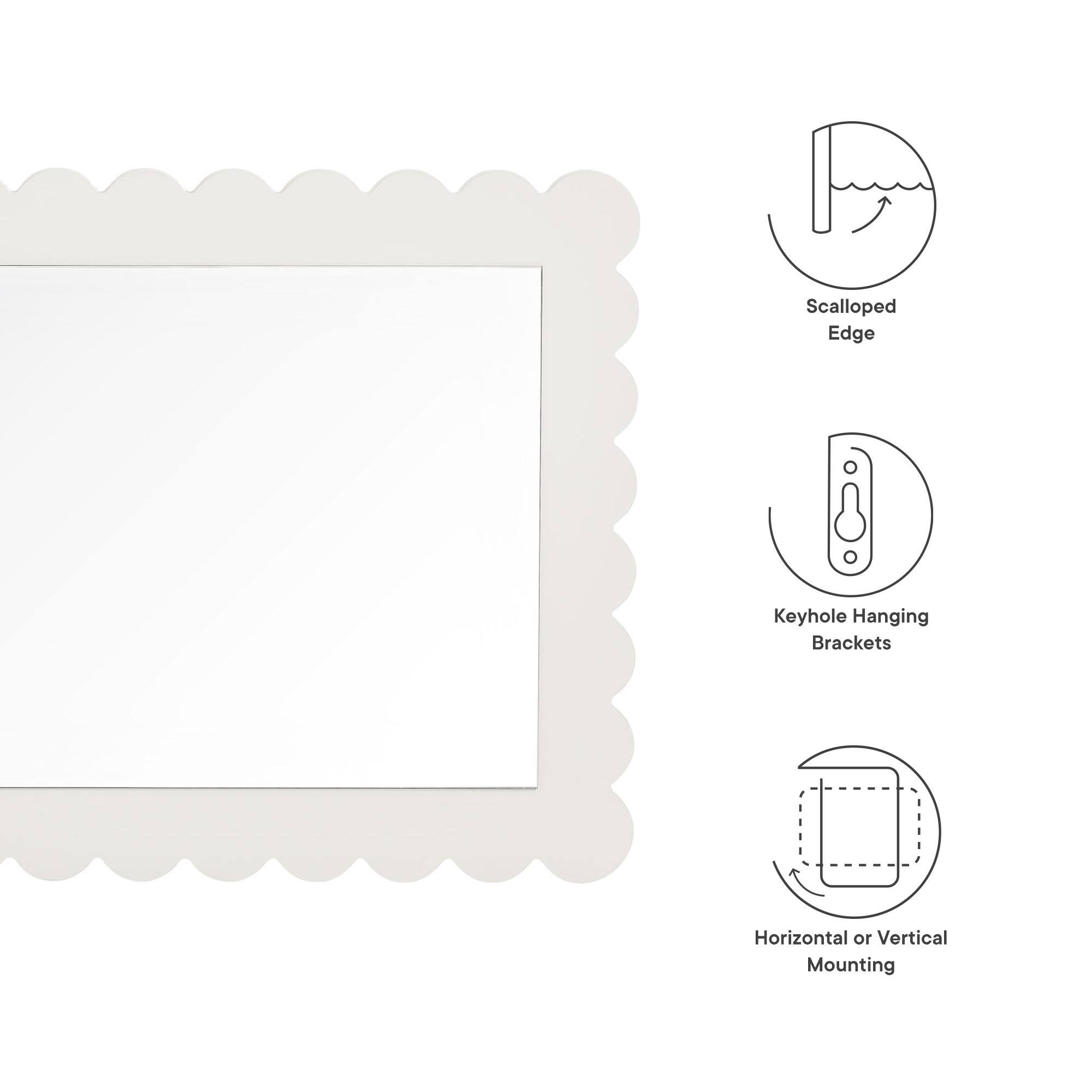 Scalloped Edge Keyhole Hanging Brackets Horizontal or Vertical Mounting