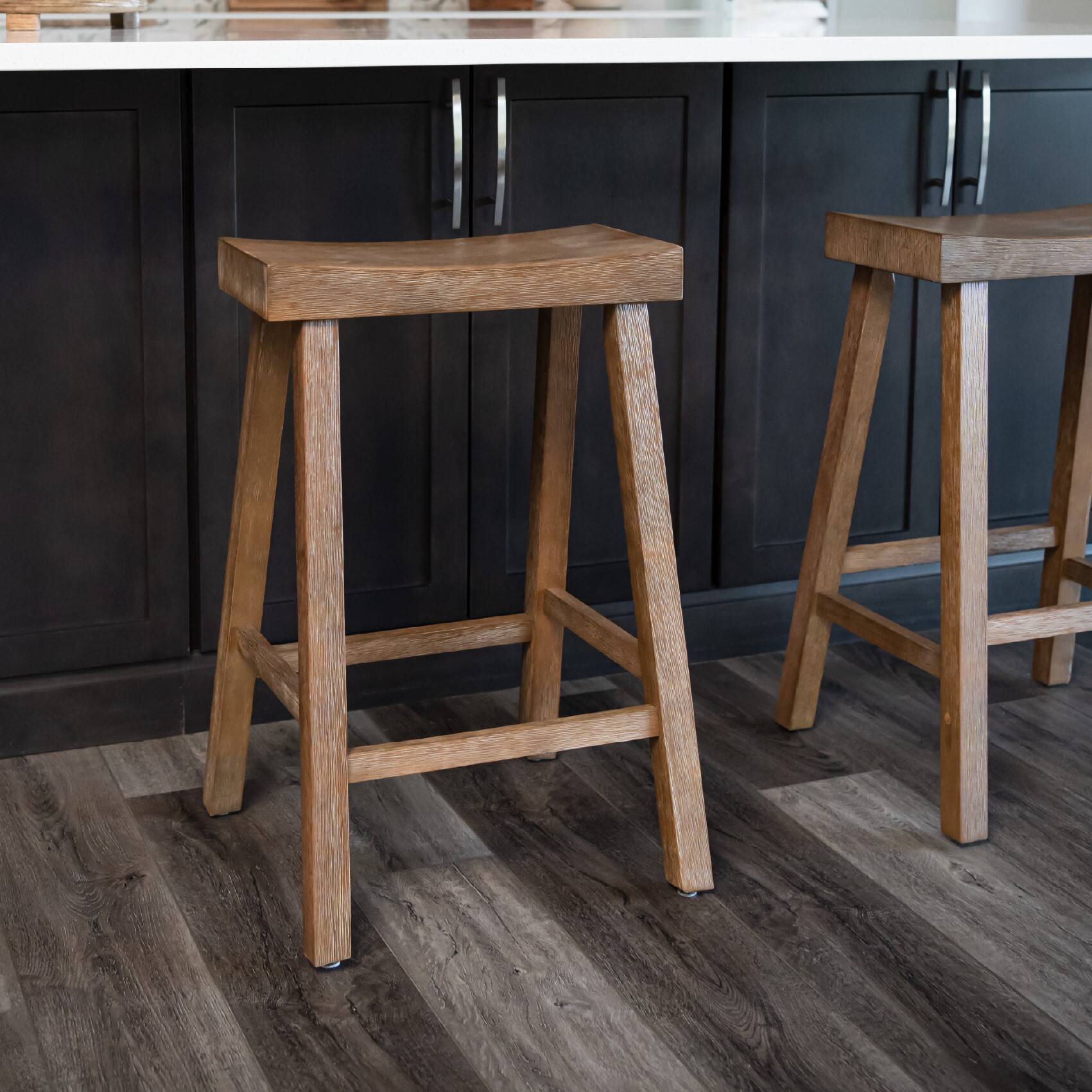 Angle. Maven Lane - 27" Vincent Counter Stool in Antiqued Natural Finish - Antiqued Natural.