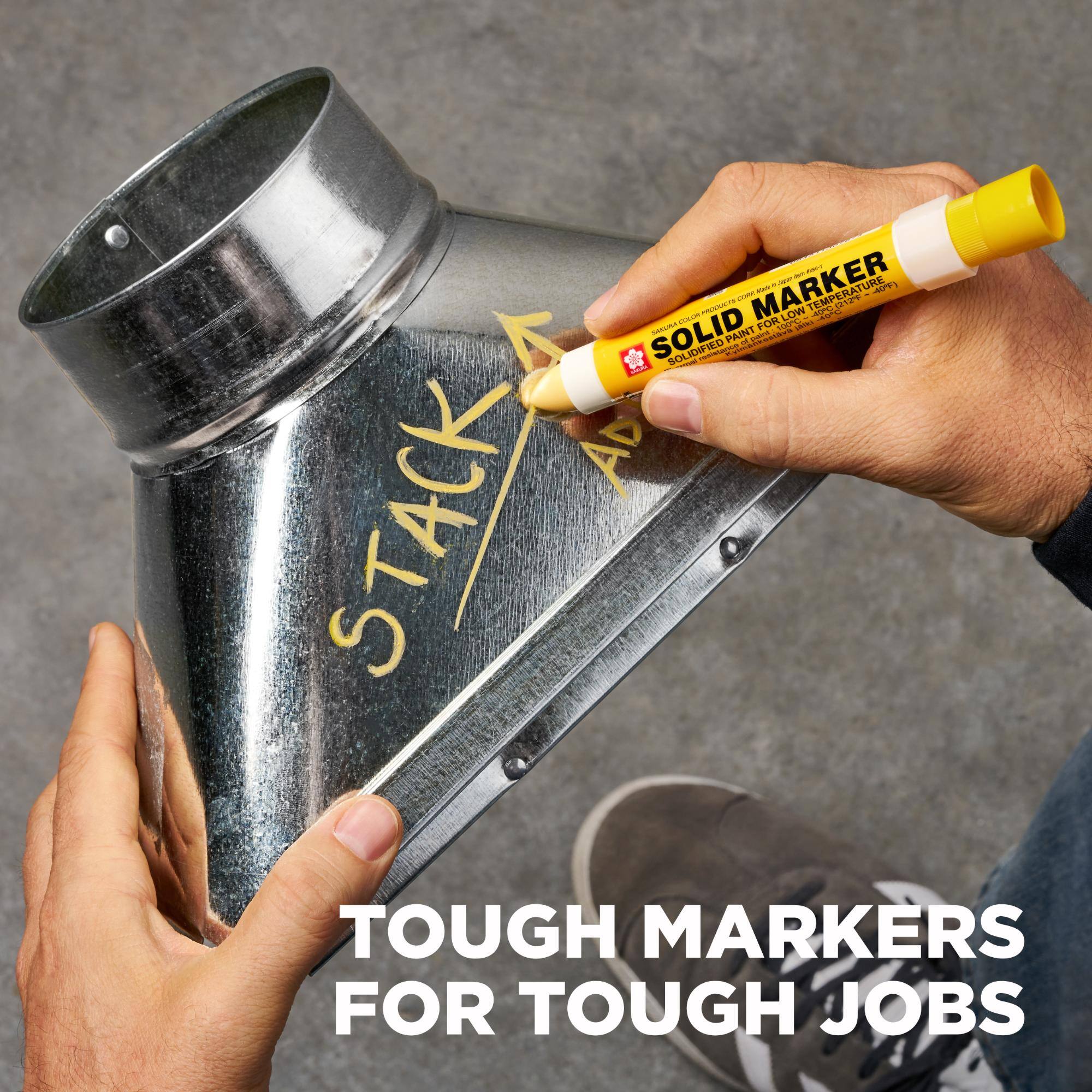 - ART MARKER
- FOOD ASAN TEMPERATURE 40F) PRODUCTS -40C (212F QUECH FOR LOW FOR LOOKS -40C SOLID SAKURA PAINT paint Rkestave of SOLIDIFIED reaistance Kyiman HOLF ! STACK AD TOUGH MARKERS FOR TOUGH JOBS