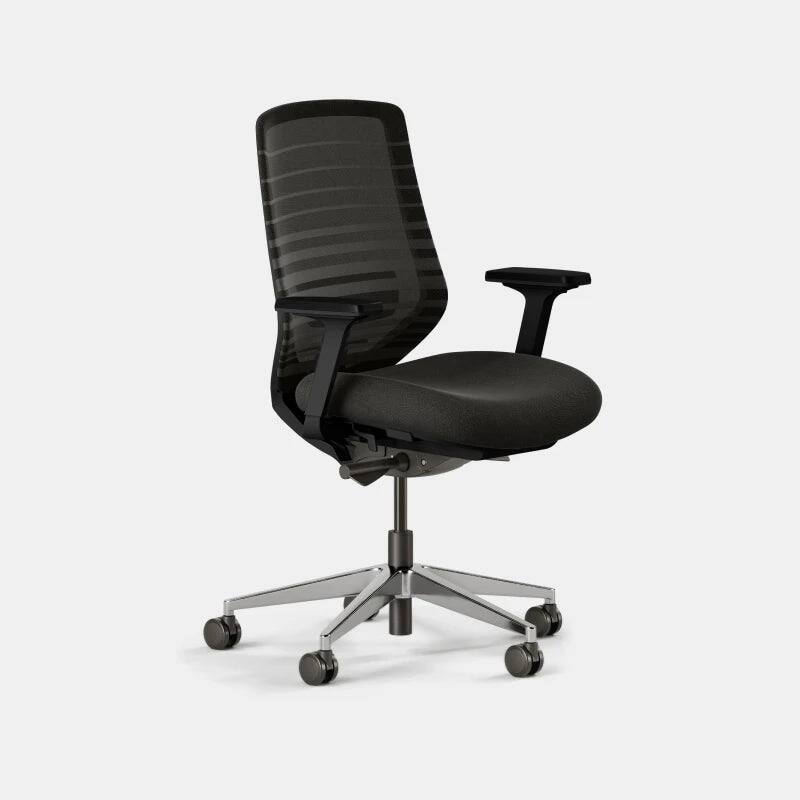 Angle. Branch Furniture - Branch Ergonomic Chair – Adjustable Office Chair for All-Day Comfort with Lumbar Support and Recycled Mesh Back - Black.