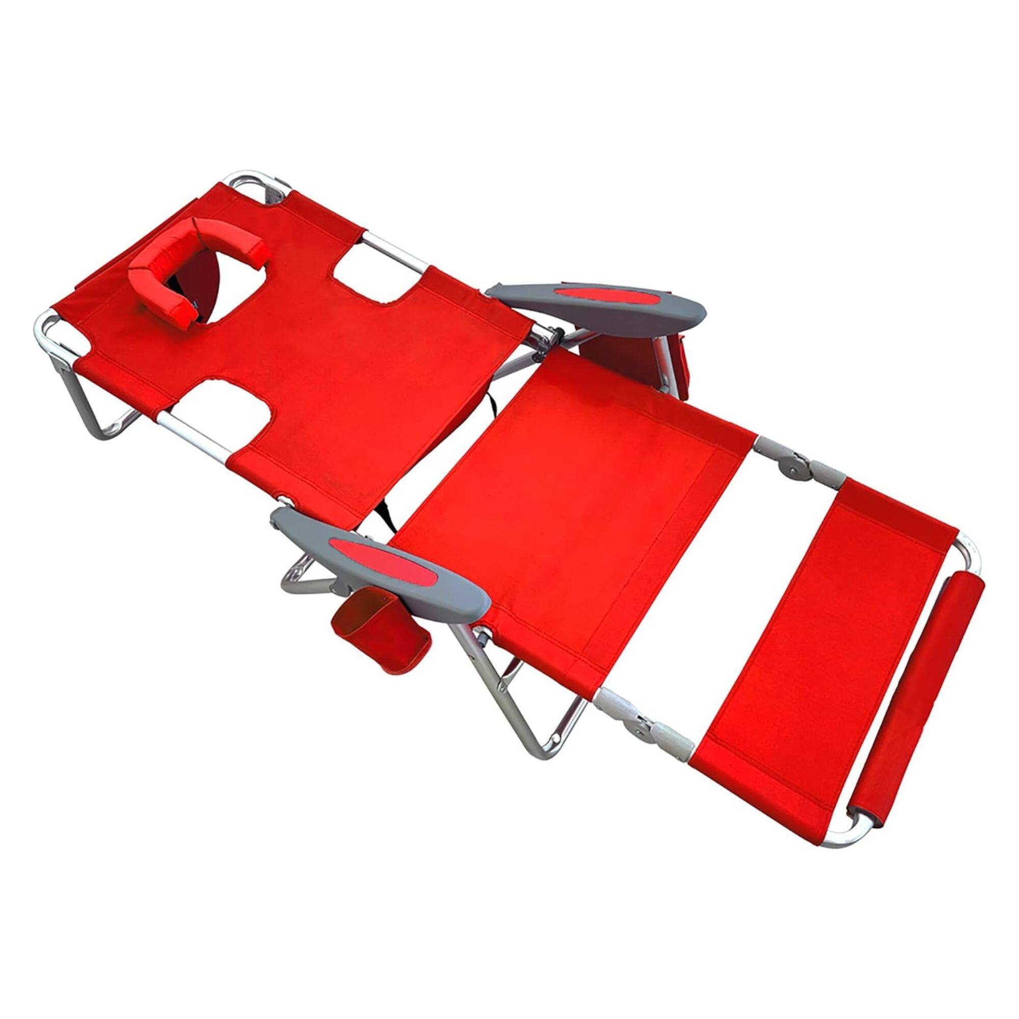 Alt View 7. Ostrich - Deltess Ostrich 3 In 1 Portable Chair Cooler Bag & Reclining Lounger, Red - Red.