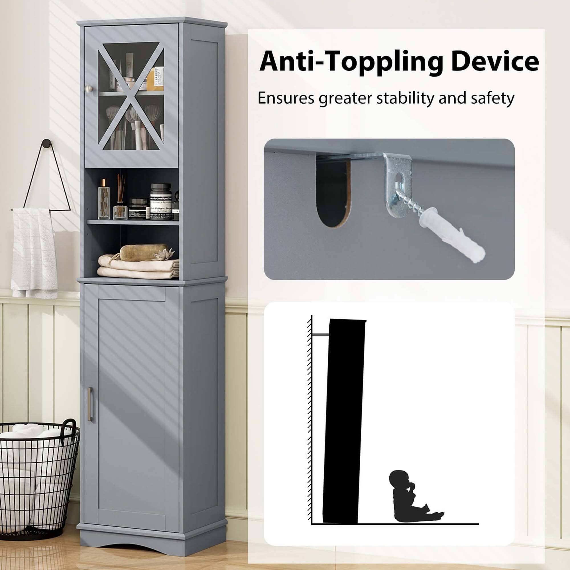 Anti-Toppling Device Ensures greater stability and safety.