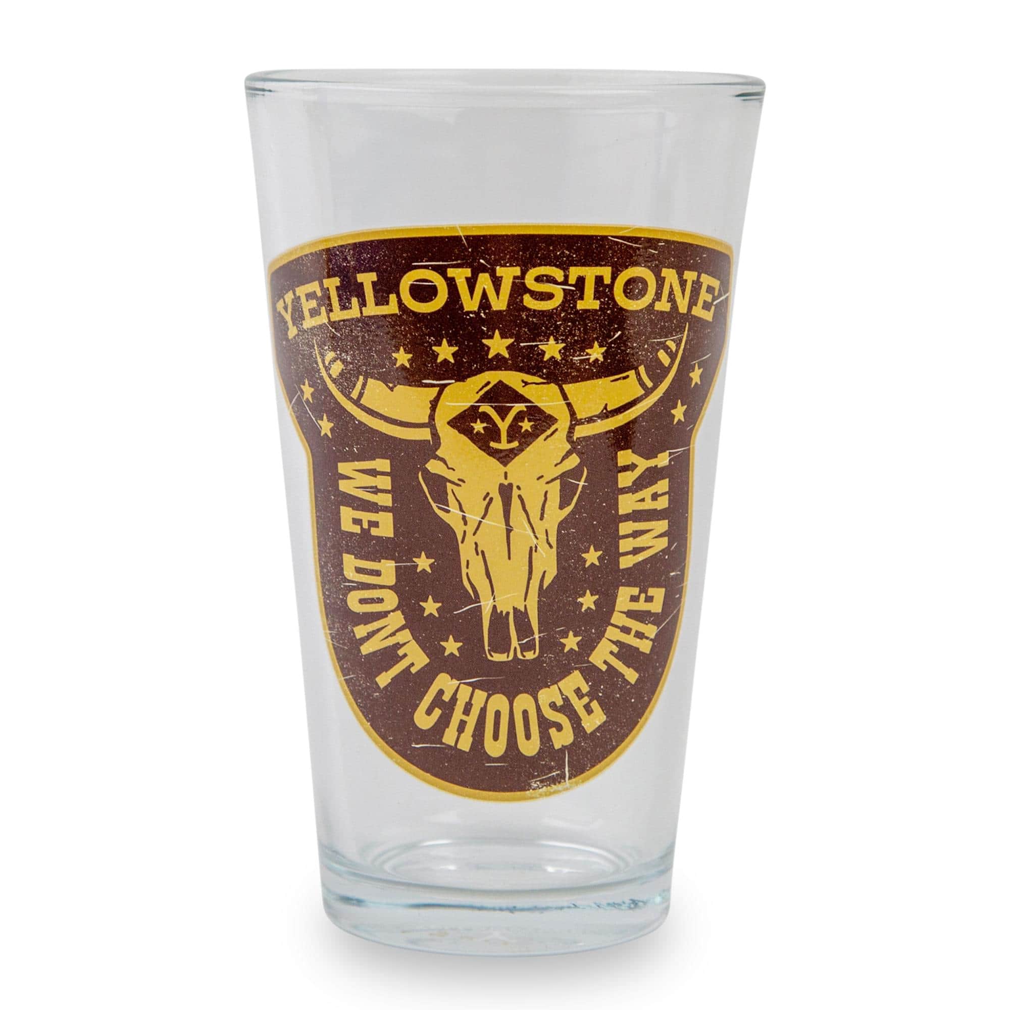 "Silver Buffalo - Yellowstone ""We Don't Choose The Way"" Pint Glass | Holds 16 Ounces - Brown" price history on PriceWatchPro