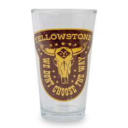Silver Buffalo - Yellowstone "We Don't Choose The Way" Pint Glass | Holds 16 Ounces - Brown