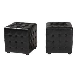 Baxton Studio - Siskal Modern Cube Ottoman - Black