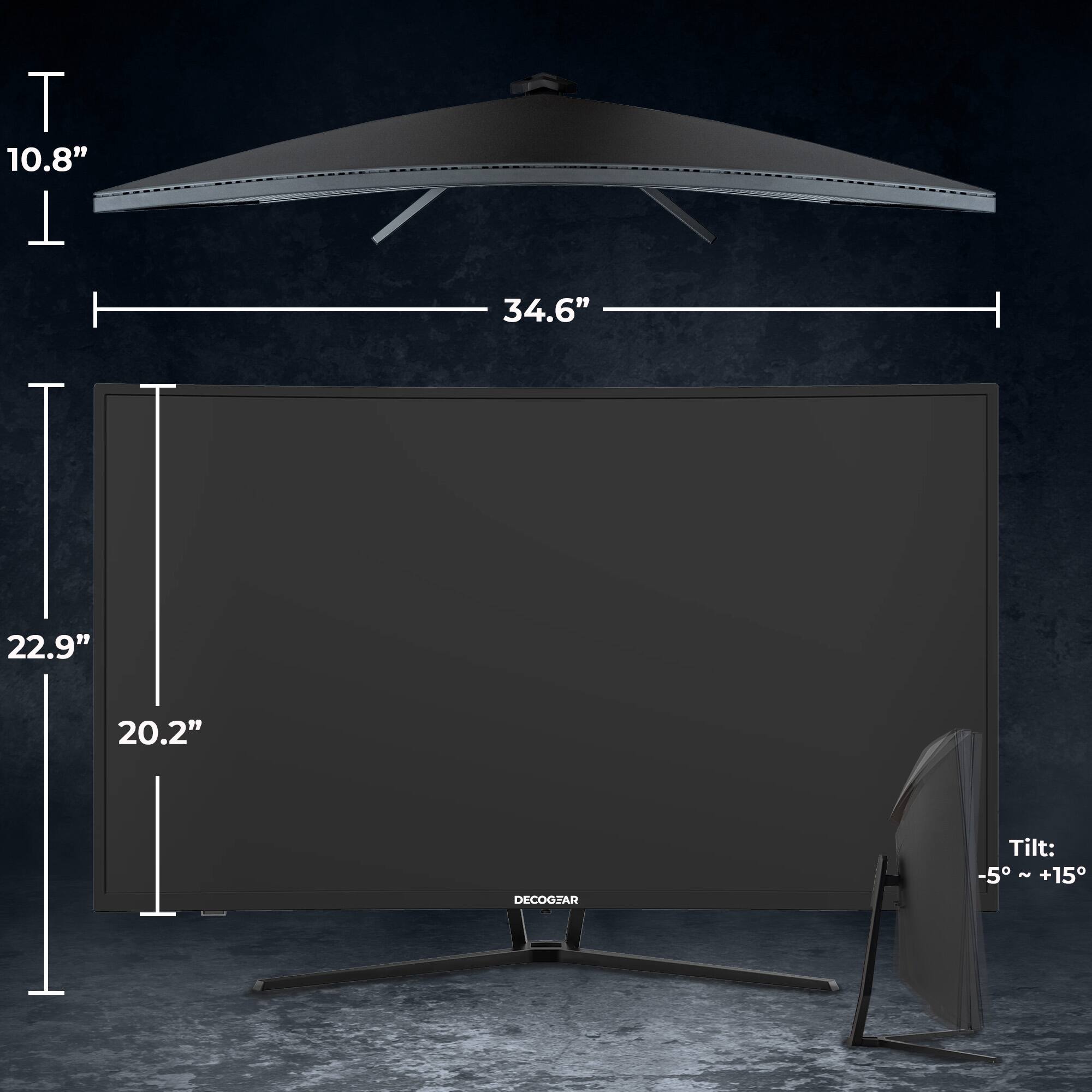 T 10.8" T 34.6" 22.9" 20.2" DECOGTAR Tilt: -5° ~ +15°
