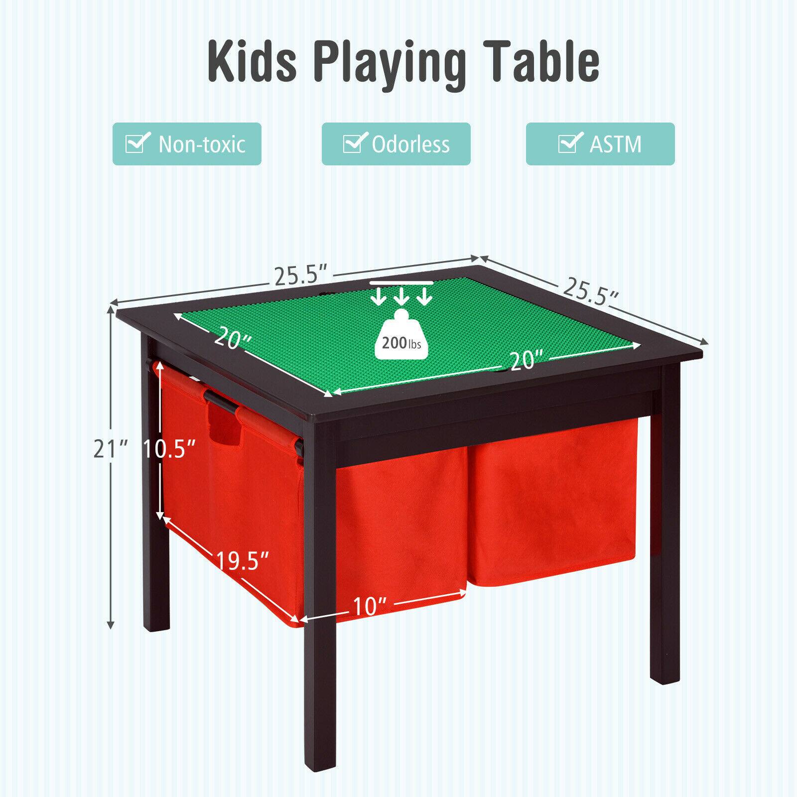 Kids Playing Table

- Non-toxic
- Odorless
- ASTM

Dimensions:
- Length: 25.5"
- Width: 20"
- Height: 21"
- Drawer Height: 10.5"
- Drawer Width: 19.5"
- Drawer Depth: 10"
- Weight Capacity: 200 lbs