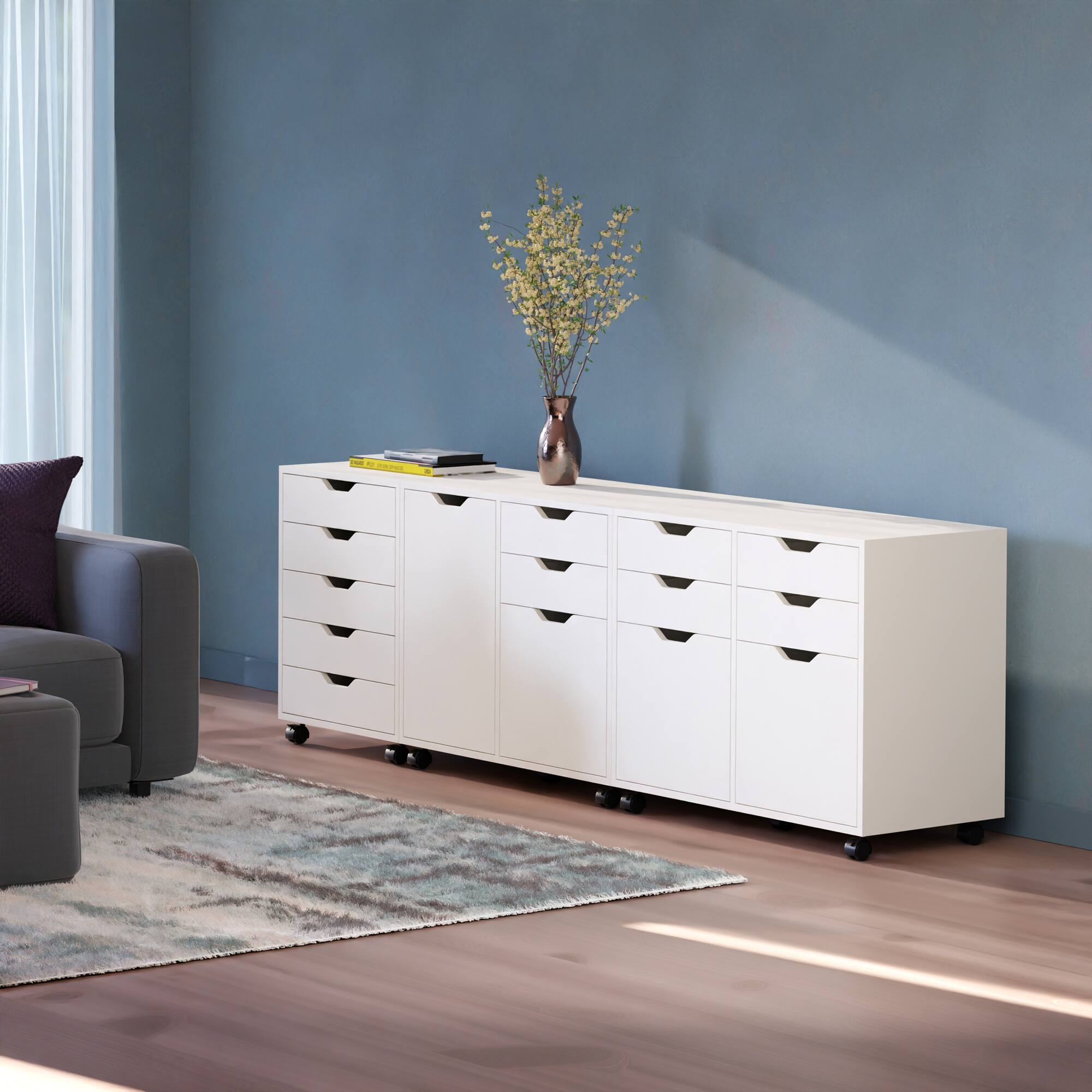 Alt View 7. Winsome Wood - Halifax 3-Pc Cabinet Set with File Drawer - White.