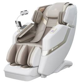 KoziSense - KZ-313 3D Heated Jade Stone Roller Massage Chair,Deep Zero Gravity,SL-Track,Heat,Backlit Touch Screen,Wireless Charger - White