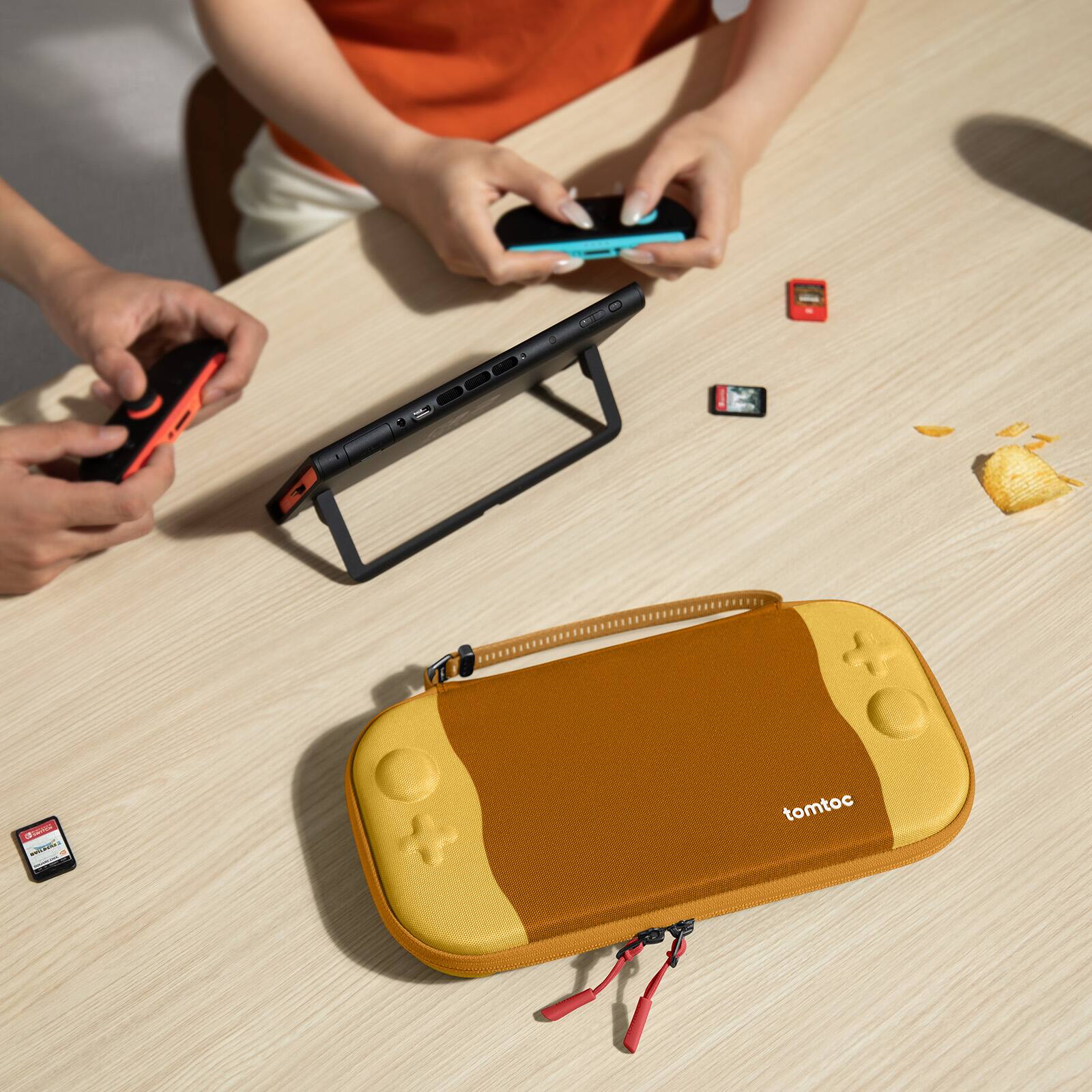 Back. tomtoc - tomtoc Slim Carrying Case for Nintendo Switch 2 Model 2025, Odorless Protective Hard Shell with 12 Game Card Slots - Mango.