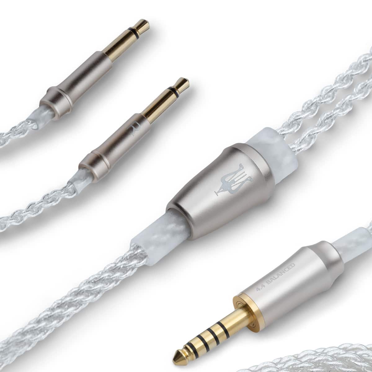 Meze Audio - Mono 3.5mm to Balanced 4.4mm -Plated Headphone Cable - 3.9ft - Silver
