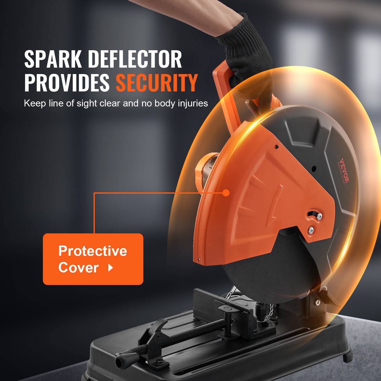 SPARK DEFLECTOR PROVIDES SECURITY  
Keep line of sight clear and no body injuries

VEVOR

Protective Cover