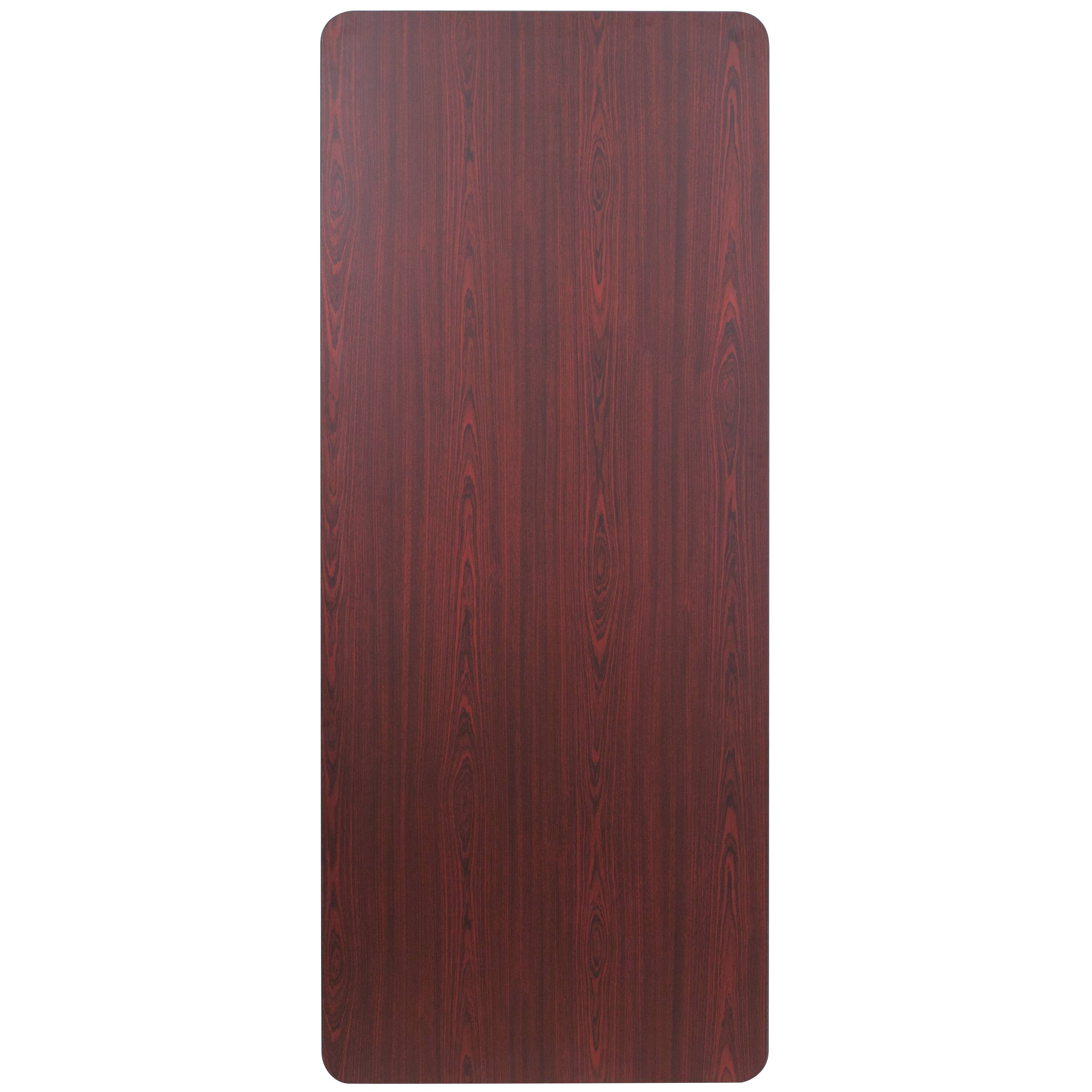 Alt View 5. Emma + Oliver - 6-Foot Mahogany Melamine Laminate Folding Banquet Table - Mahogany.