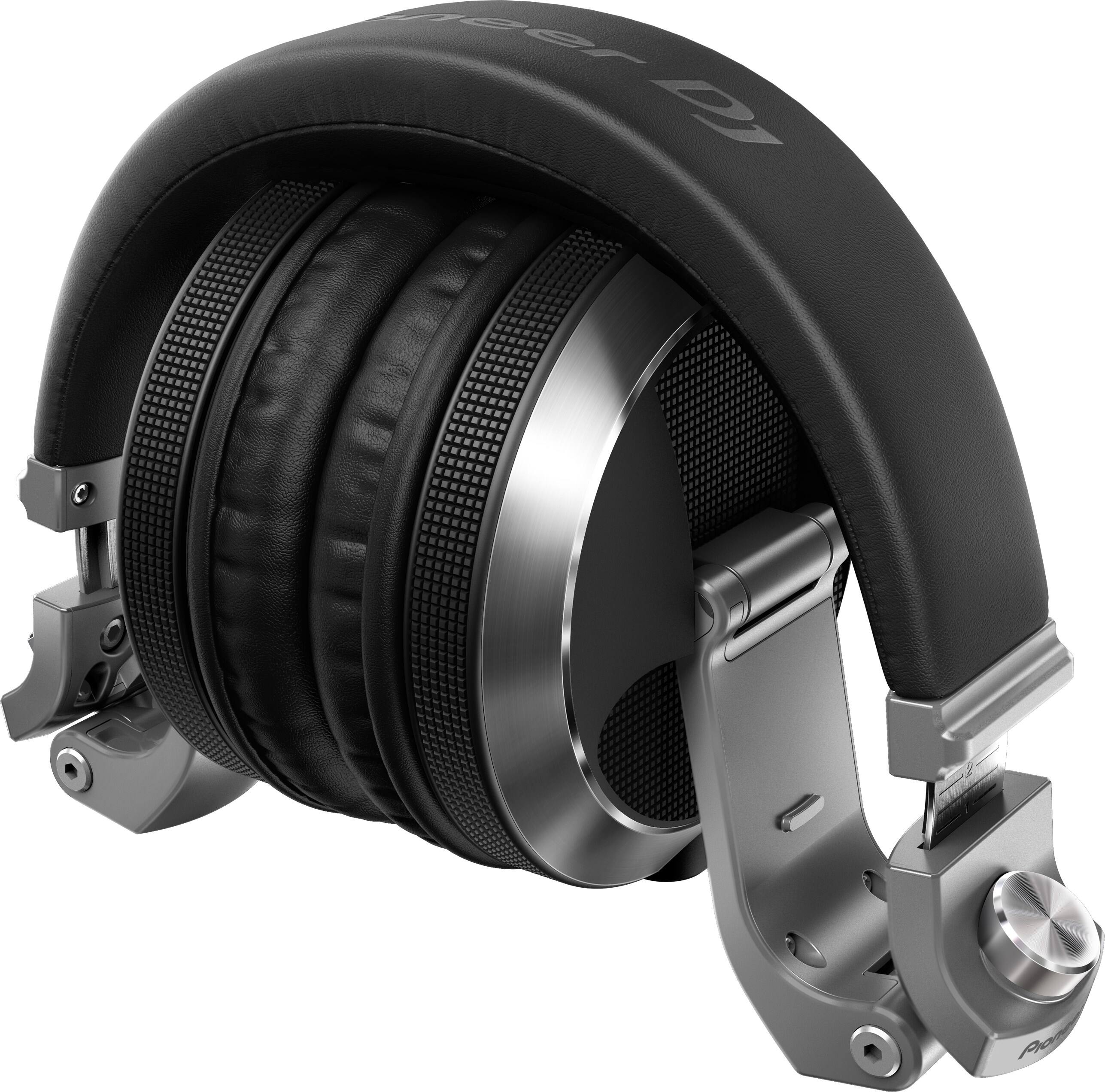 Left. Pioneer DJ - Professional Over-Ear DJ Headphones, Includes Coiled Cable & Straight Cable - Silver.
