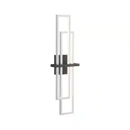 Umeiluce - 32 Inch LED Flush-Mounted Wall Sconces Light Warm Light Switch Dimmable Hardwired - Silver and Black