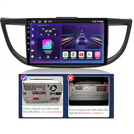 Junsun - 10" 6+128GB Android 15 carplay Car Stereo Radio GPS Navi WIFI FM BT For Honda CRV-2 2012-2016 High-end Configuration - Black