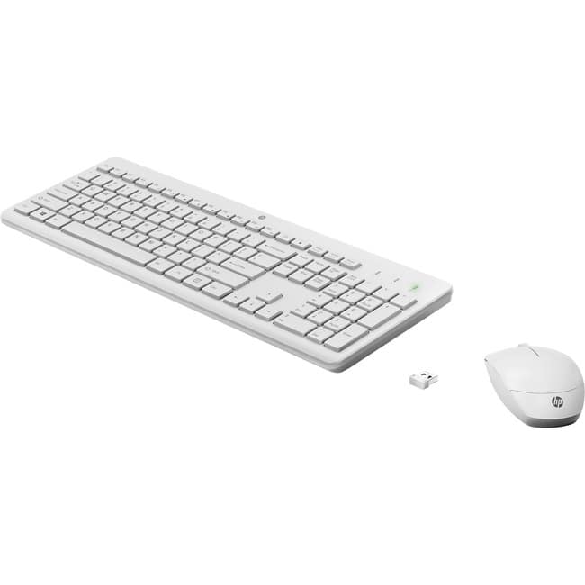 HP - 230 Wireless Mouse And Keyboard Combo - USB Type A Wireless Bluetooth 2.40 GHz Keyboard - USB Type A Wireless - White