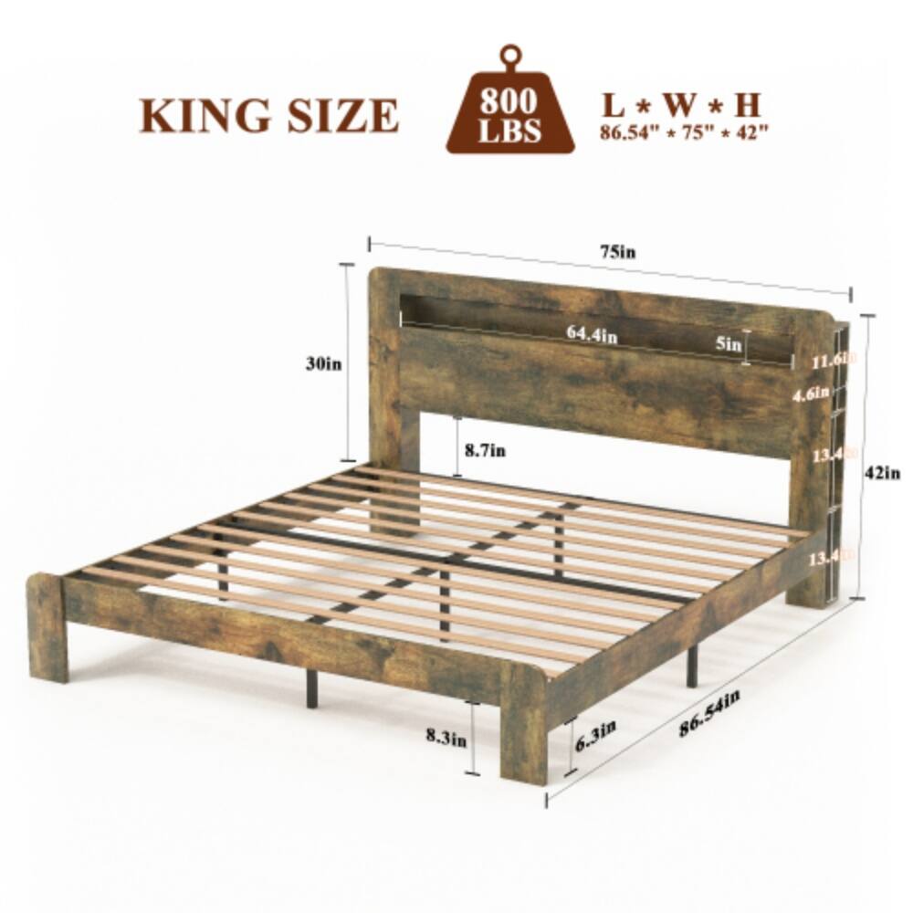 KING SIZE  
800 LBS  
L * W * H  
86.54" * 75" * 42"  

- 75in  
- 30in  
- 64.4in  
- 5in  
- 11.6in  
- 4.6in  
- 8.7in  
- 13.4in  
- 42in  
- 13.4in  
- 8.3in  
- 6.3in  
- 86.54in