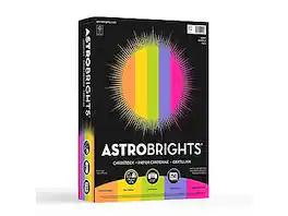 Astrobrights - 65 lb. Cardstock Paper, 8.5" x 11", 250 Sheets/Pack - Assorted Colors