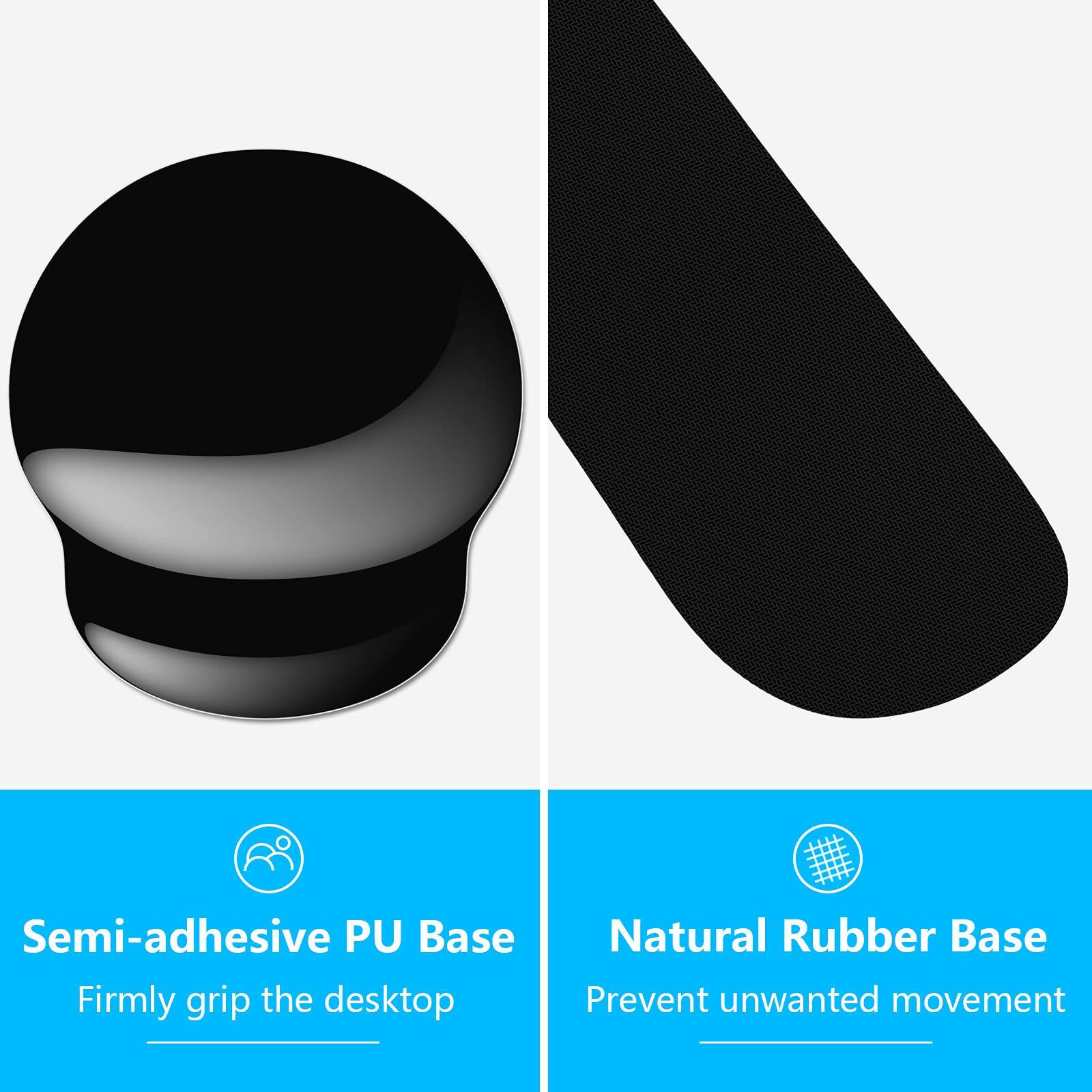 Semi-adhesive PU Base  
Firmly grip the desktop  

Natural Rubber Base  
Prevent unwanted movement