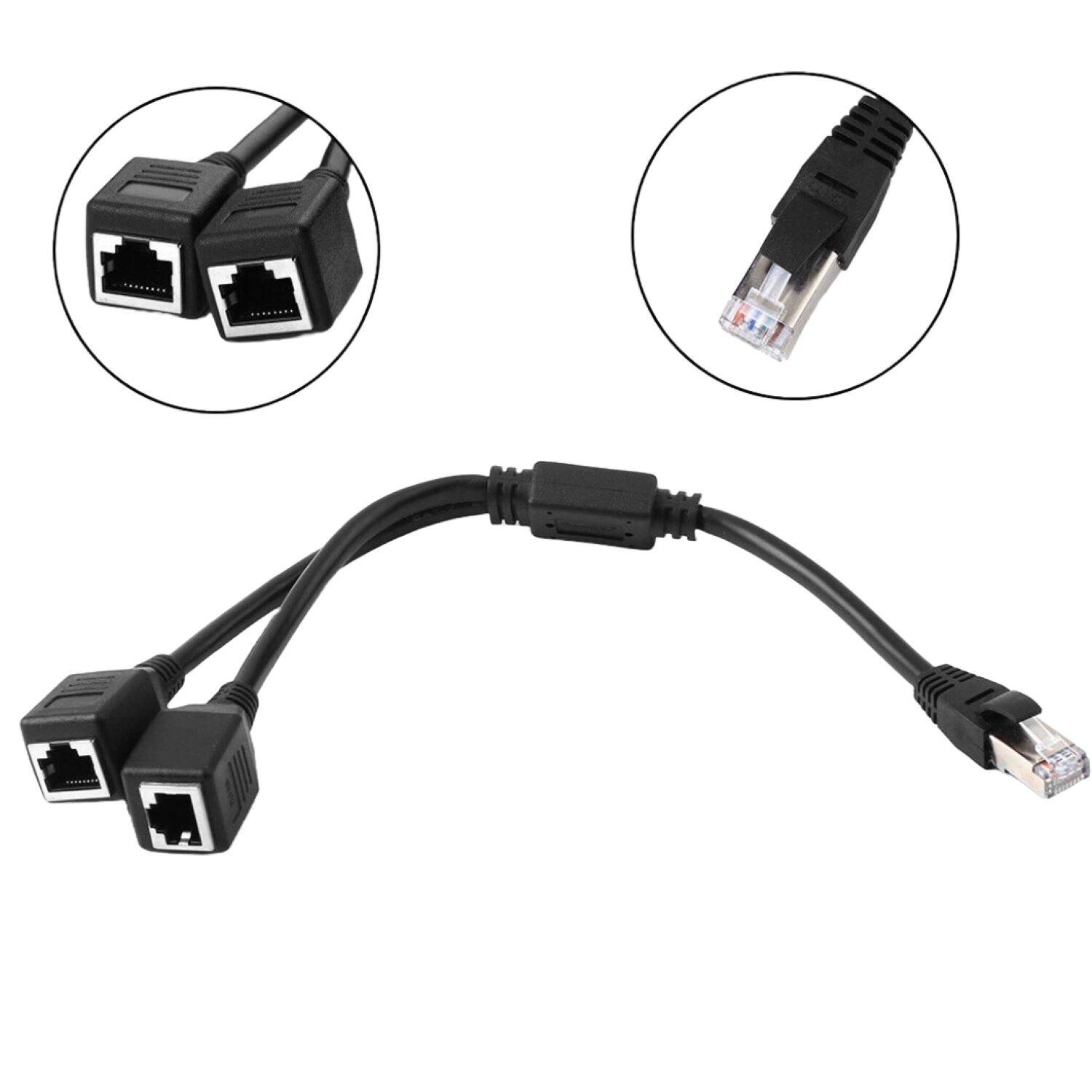 Sanoxy RJ45 Splitter Adapter Cable, 1 to 2 Way LAN Ethernet Connector ...