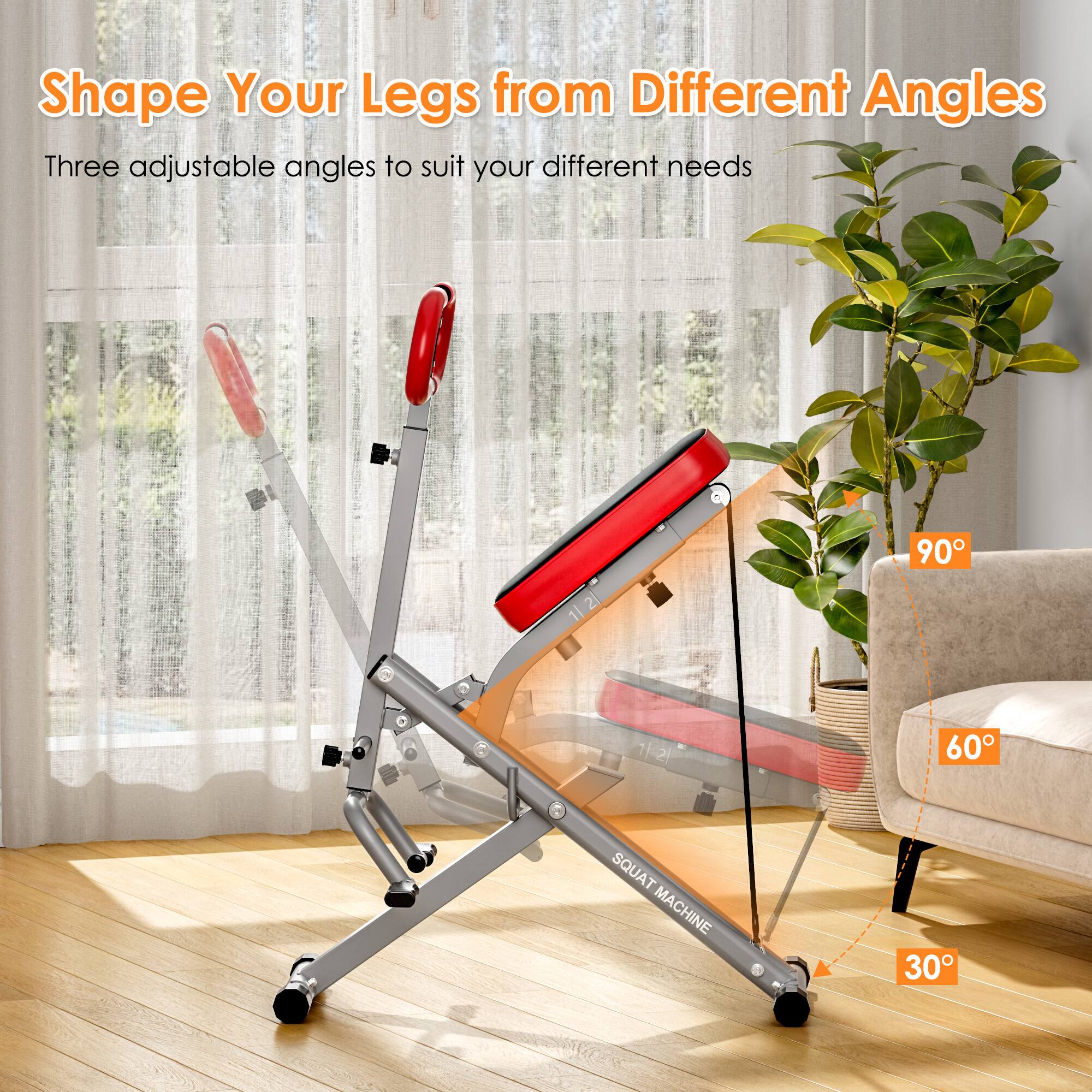 Shape Your Legs from Different Angles

Three adjustable angles to suit your different needs

90°
60°
30°

SQUAT MACHINE