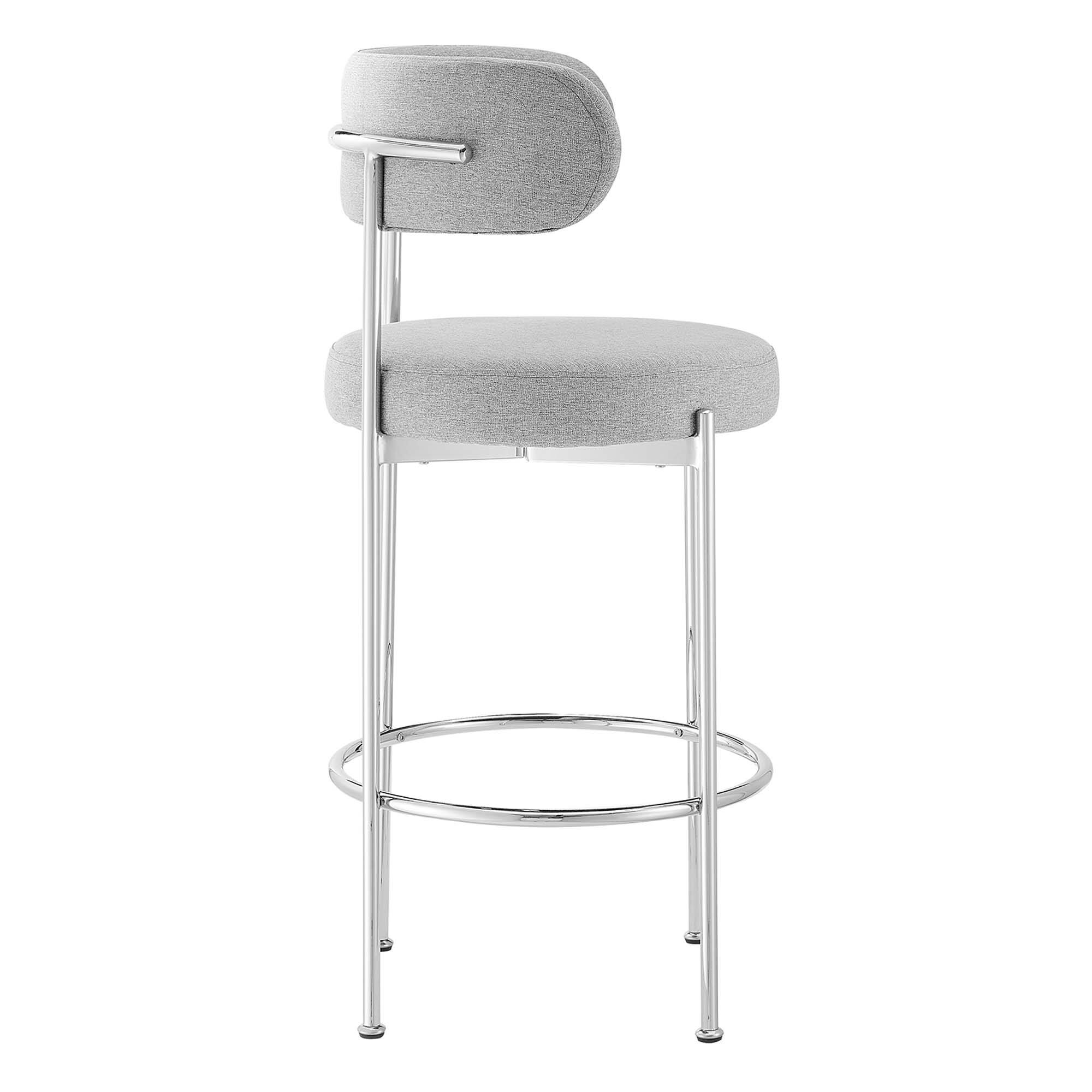 Alt View 4. Modway - Albie Fabric Bar Stools Set of 2 by Modway - Gray Silver.