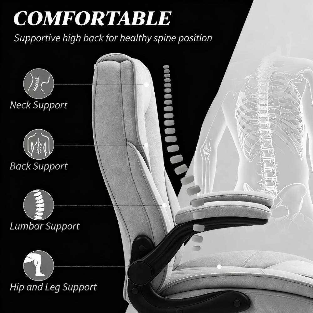 Alt View 6. Forest'nSky - Grey High-Back Office Chair, Adjustable Ergonomic Design for Home & Office - Grey.