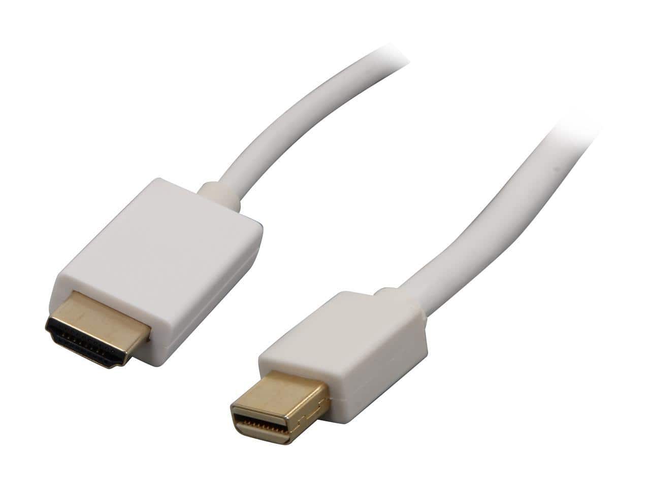 Nippon Labs - MINIDP-HDMI-15 15 ft. Mini DP DisplayPort Male to HDMI Male Adapter Cable, White