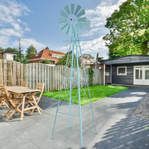 Alt View 8. Winado - Weather Resistant Home Yard 8 FT Garden Windmill 4 Legs for Outdoor Garden - Blue.