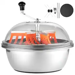 VEVOR - Bud Leaf Bowl Trimmer, 19 in Manual Bud Trimmer, with Sharp Stainless Steel Blades, Wet & Dry Hydroponic Cutting Machine - Silver