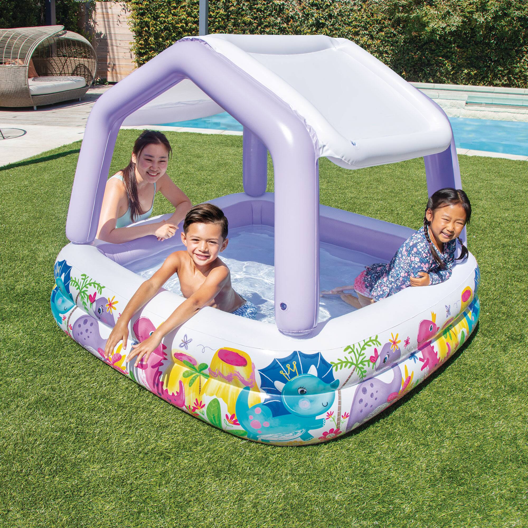 Alt View 7. Intex - Intex Inflatable Sun Shade Kiddie Pool and Multi-Colored Fun Ballz, 100 Pack - Multicolor.