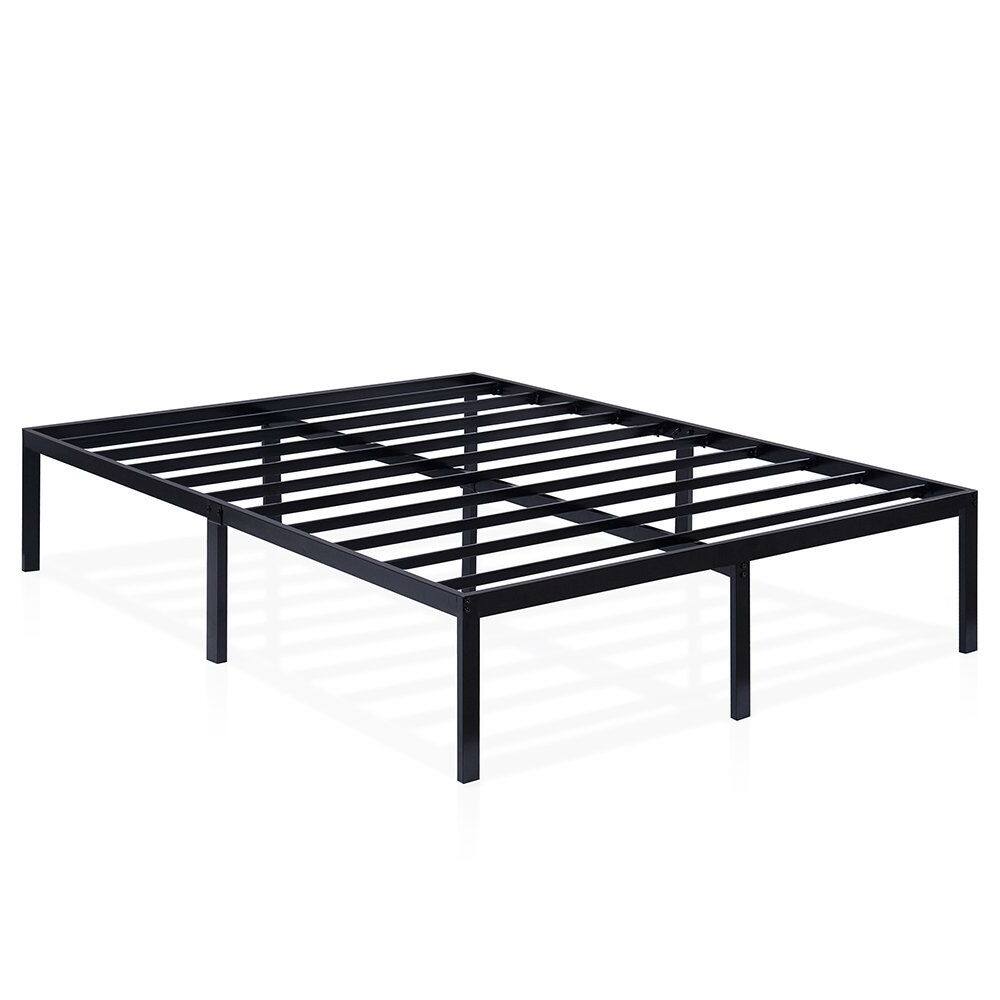 Left. Hivvago - Hivvago King size 16-inch High Heavy Duty Metal Bed Frame - Black.