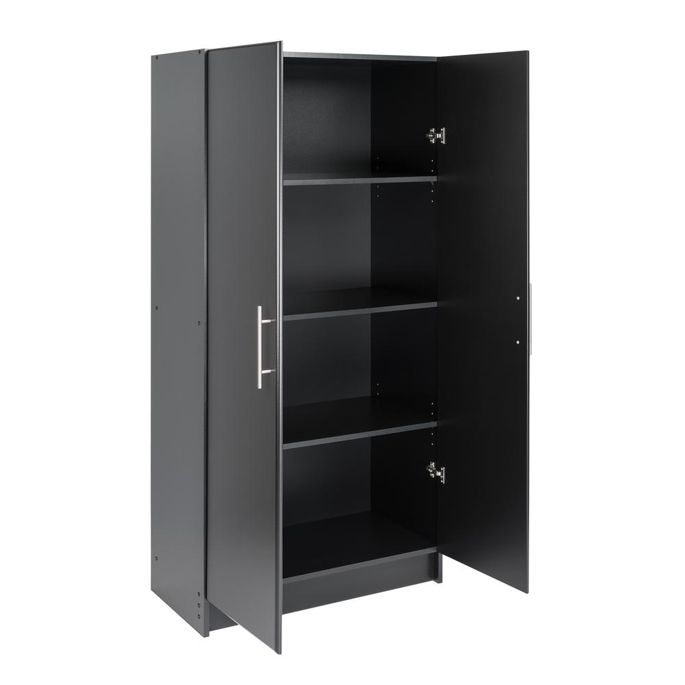 Angle. Prepac - Elite 32" Storage Cabinet, Black - Black.