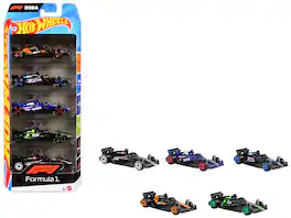 2024 Formula 1 World Championship 5 piece Set Diecast Model Cars by Hot Wheels - Multicolor