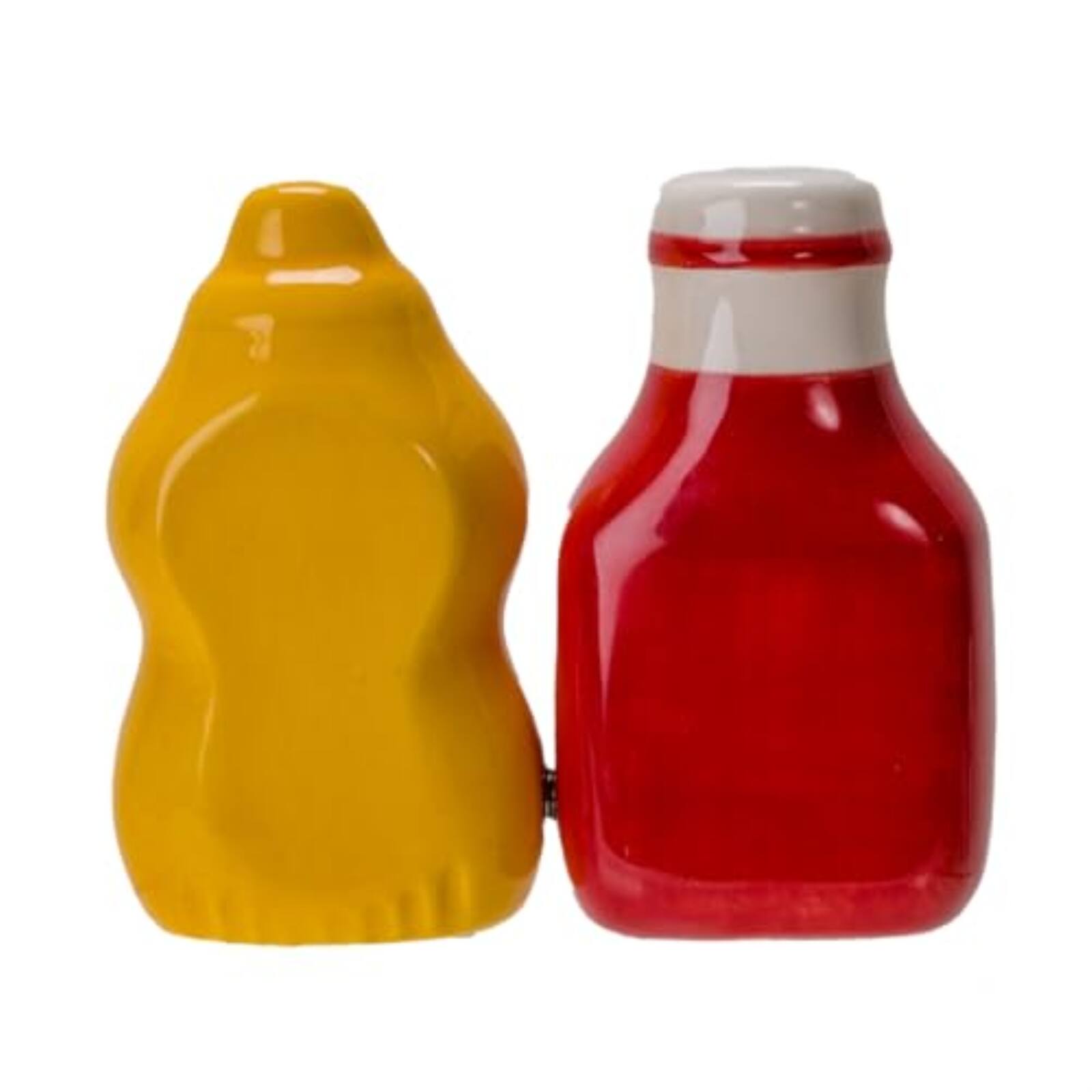 Alt View 2. Pacific Trading - Mustard and Ketchup Ceramic Magnetic Salt and Pepper Shaker Set - Multicolor.