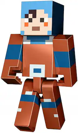 Front. Fisher-Price - Minecraft Dungeons Large 11 Inch Articulated Action Figure | Hex - Brown.
