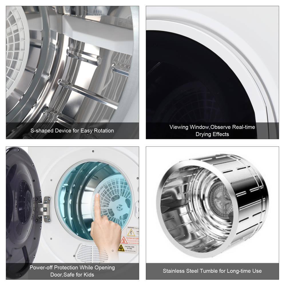 - S-shaped Device for Easy Rotation
- Viewing Window, Observe Real-time Drying Effects
- Power-off Protection While Opening Door, Safe for Kids
- Stainless Steel Tumble for Long-time Use